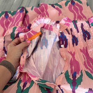 Oliphant Printed Flutter Sleeve Dress | Size Small